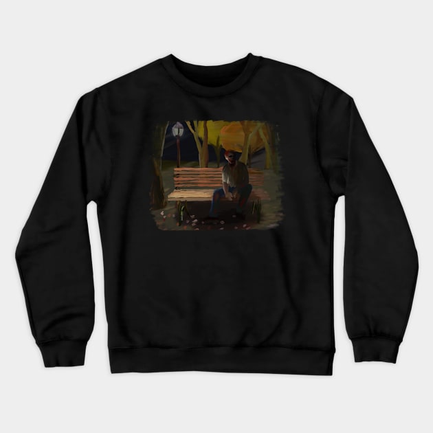 Zombie in the Park Crewneck Sweatshirt by KittenKirby